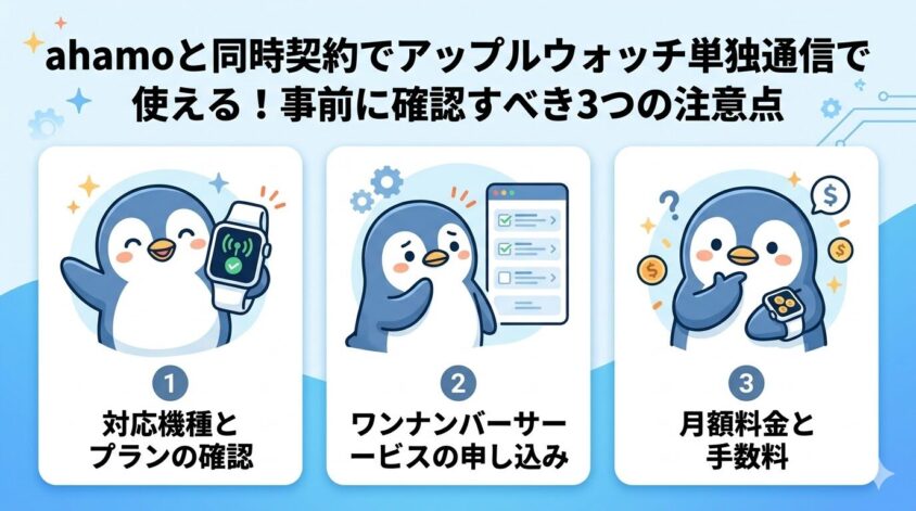 ahamoと同時契約でアップルウォッチ単独通信で使える