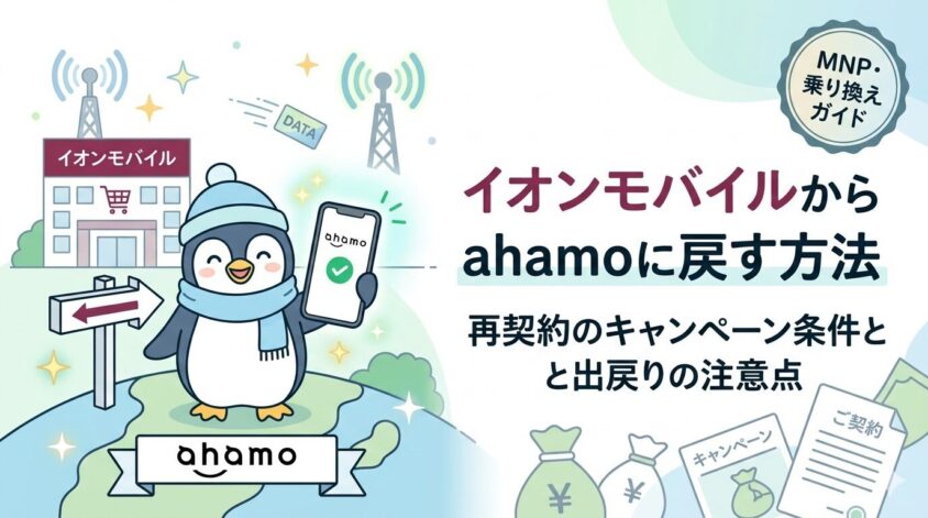 イオンモバイルからahamoに戻す方法